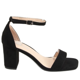 Sandales noires à talons larges QL-169 Noir
