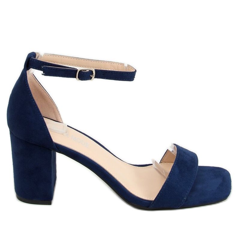 Sandales à talons hauts bleu marine QL-169 Bleu Sandales à talons hauts bleu marine QL-169 Bleu