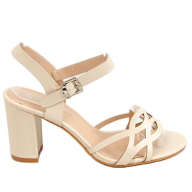 Sandales à talons beiges S-863 Beige
