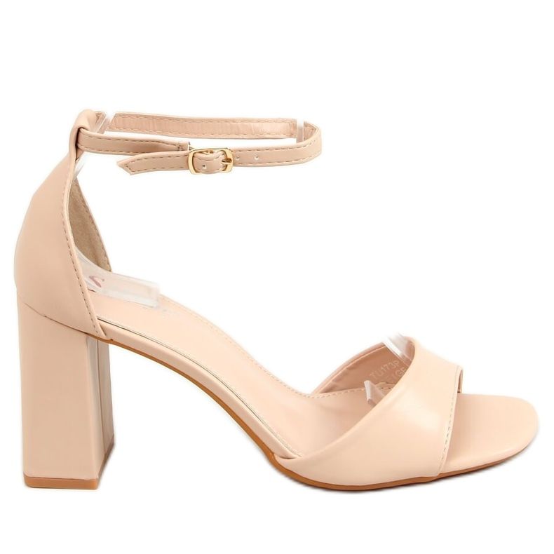 Sandales à talons carrés, beige TU173P-PU Beige Pu Sandales à talons carrés, beige TU173P-PU Beige Pu