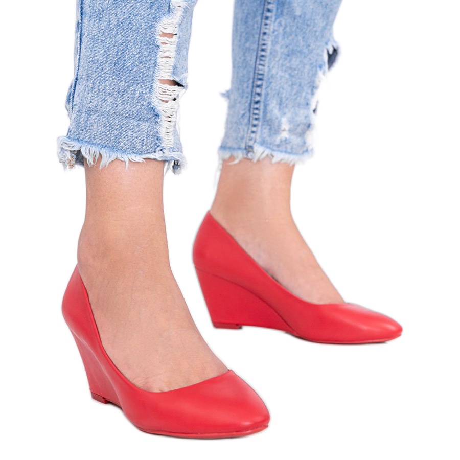 Escarpins compenses rouges Caffe Buty Modne