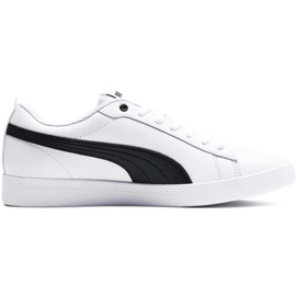 Chaussures femme Puma Smash Wns v2 L blanc-noir 365208 01 blanche le noir