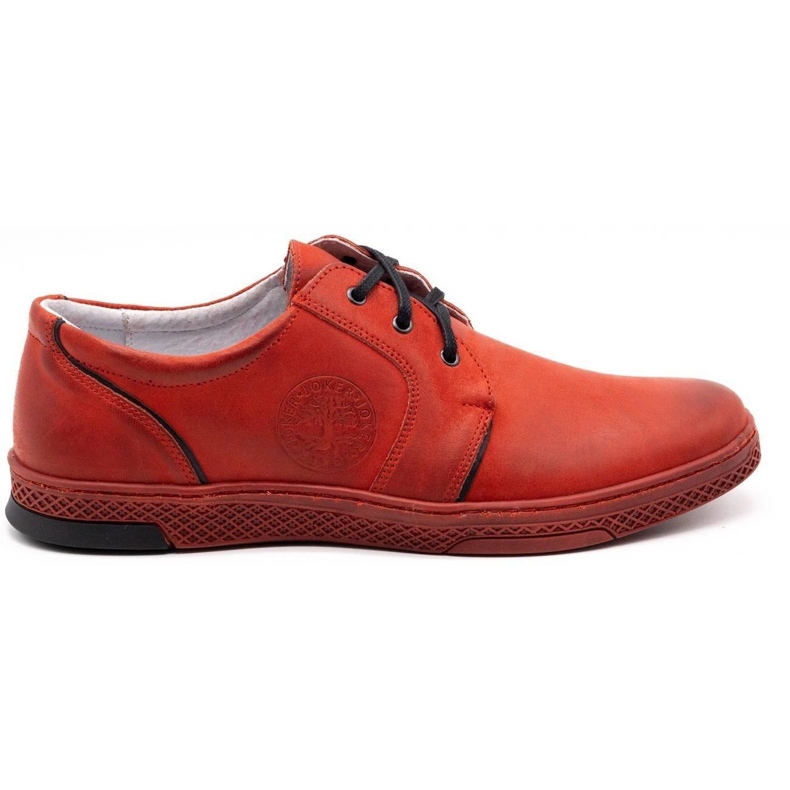 Joker Chaussures casual en cuir pour hommes 322/2 rouge