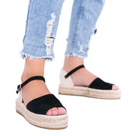 Sandales noires sur la plateforme Pearl River