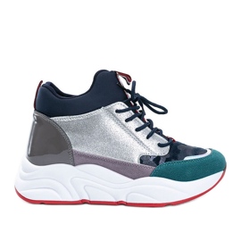 Baskets marine sur semelle épaisse Cassadi bleu marine multicolore