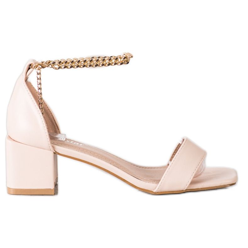Seastar Sandales avec une chaîne décorative beige d'or