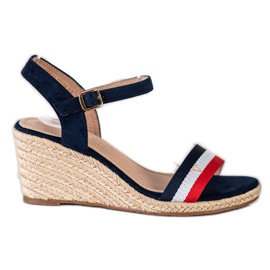 Sandales légères à rayures VINCEZA blanc rouge bleu marine