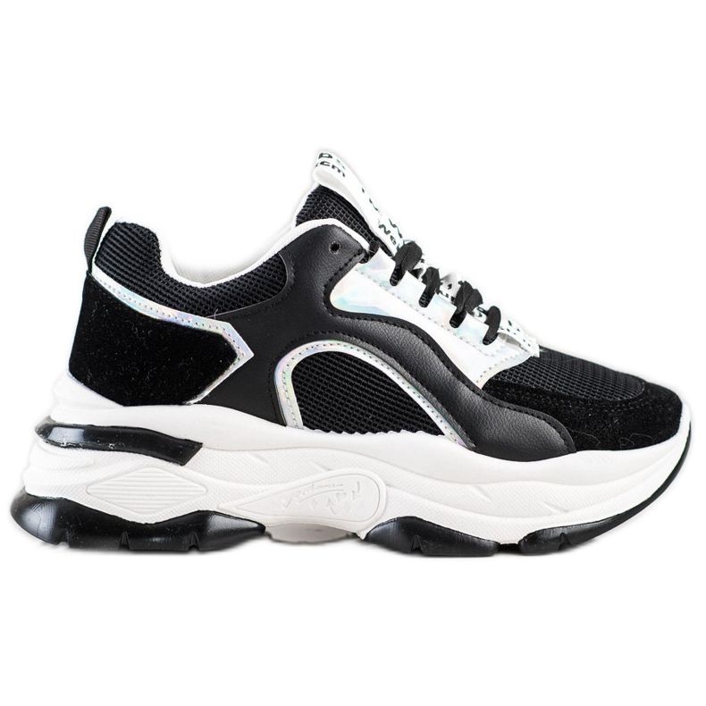 Sneakers sur la plateforme FASHION le noir argent