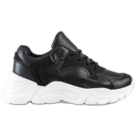 SHELOVET Baskets noires décontractées le noir