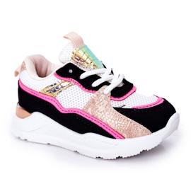 Chaussures de sport pour enfants Sneakers Rose fluo Game Time blanc noir