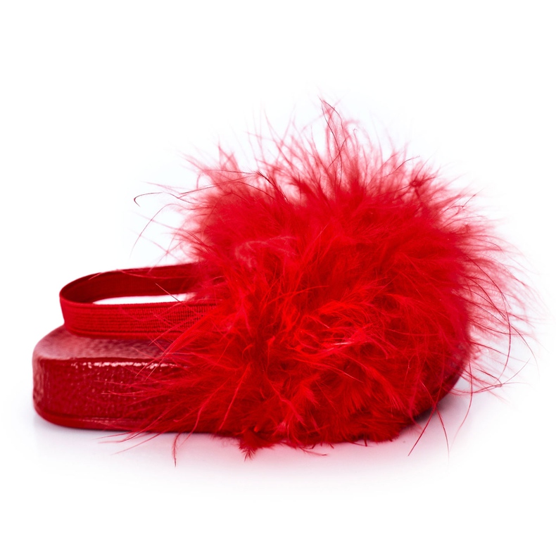 FR1 Chaussons Enfant En Caoutchouc Avec Fourrure Rouge Skylar