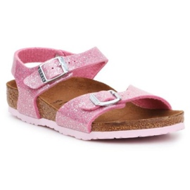 Birkenstock Rio Plain Jr 1018991 sandales noir rose