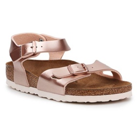 Birkenstock Rio Kids Bf ELectric Metallic Copper 1012520 sandales noir rose