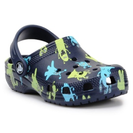 Crocs Classic Monster Print Clog Jr 206833-410 bleu marine