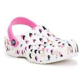 Crocs Classic Heart Print Clog Jr 207000-100 blanc multicolore