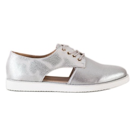 Forever Folie Chaussures à la mode avec une découpe argent