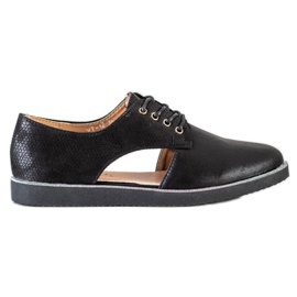 Forever Folie Chaussures à la mode avec une découpe le noir