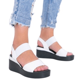 Sandales compensées blanches de Wins