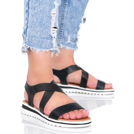 Sandales noires sur semelle épaisse Irony