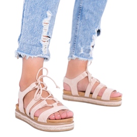 Sandales à lacets Layla beiges Sandales à lacets Layla beiges