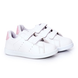 Baskets Enfant Avec Velcro Blanc et Rose Cute Girl