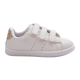 Baskets Enfant Avec Velcro Blanc et Or Cute Girl