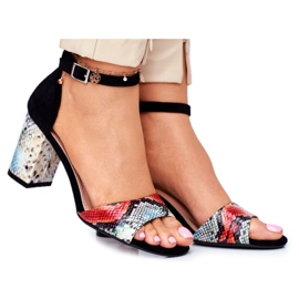Sandales Pour Femmes À Talons Hauts Sergio Leone Noir SK873 le noir multicolore