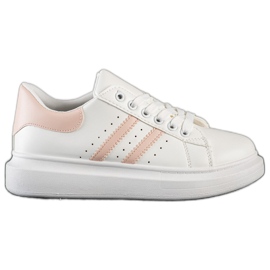 SHELOVET Baskets classiques à rayures blanche