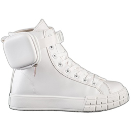 SHELOVET Baskets montantes avec poche blanc