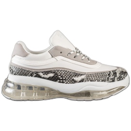 SHELOVET Baskets sur une plate-forme transparente blanche multicolore