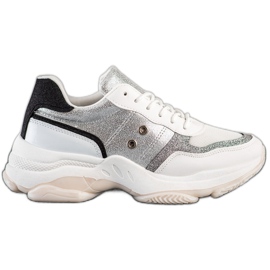 SHELOVET Baskets confortables à la mode blanche multicolore