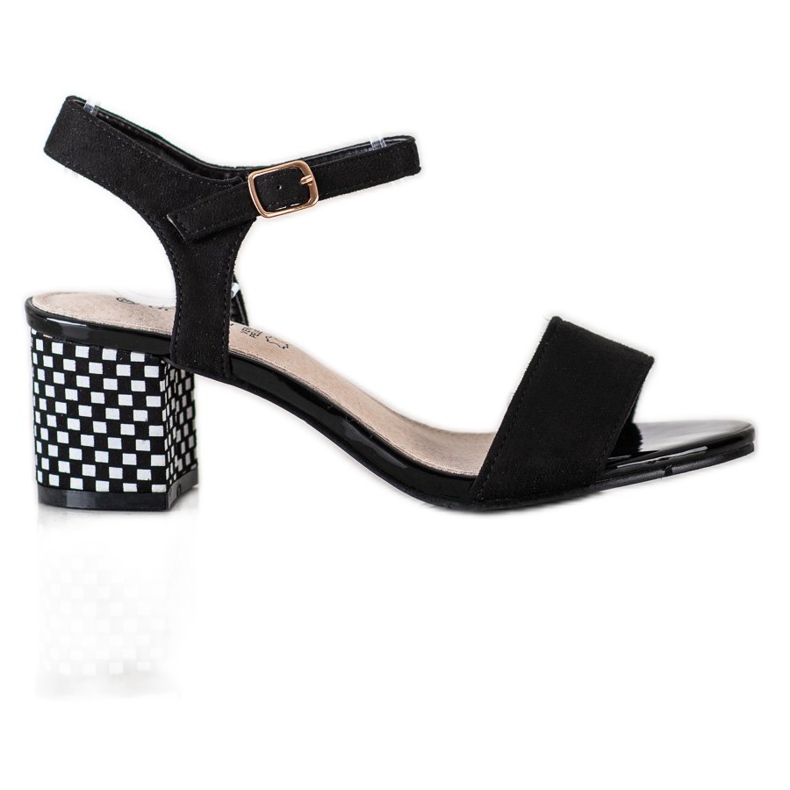 Goodin Sandales confortables sur un bar blanche le noir