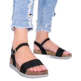 Sandales noires avec semelle intérieure Preatty Pea