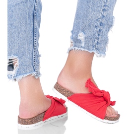 Sandales rouges sur semelle en liège Martenn Sandales rouges sur semelle en liège Martenn