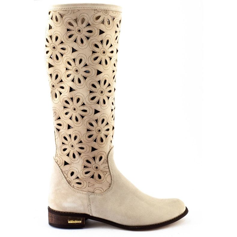 Olivier Boots ajourées beige clair femme