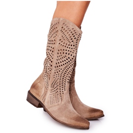 Bottines Daim Ajourées Printemps Exquisite 1229 Beige