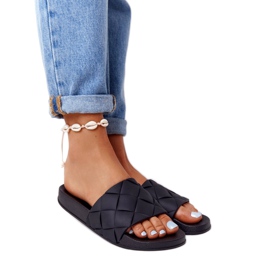 PS1 Pantoufles En Caoutchouc Noires Pour Femmes Let's Swim