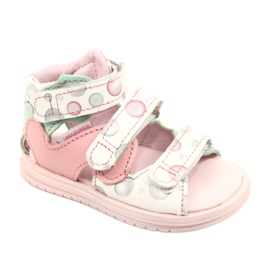 Sandales hautes prophylactiques Mazurek 1291 blanc rose vert