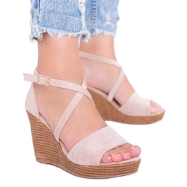 Sandales compensées beiges Leslie Sandales compensées beiges Leslie