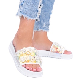 Chaussons Roma blancs holographiques blanche Chaussons Roma blancs holographiques blanche