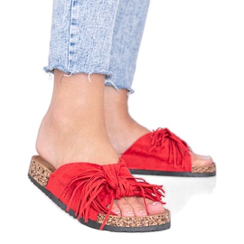 Sandales rouges sur semelle en liège Crys Sandales rouges sur semelle en liège Crys