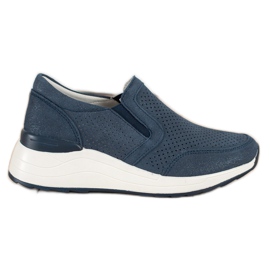 Goodin Baskets en cuir à paillettes bleu marin bleu Goodin Baskets en cuir à paillettes bleu marin bleu