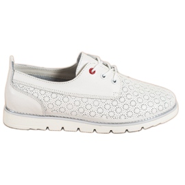 Goodin Chaussures ajourées en cuir blanc