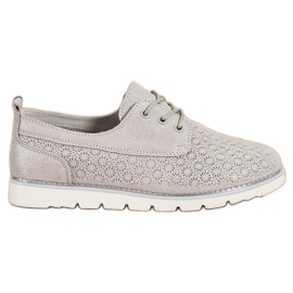 Goodin Chaussures ajourées en cuir multicolore d'or