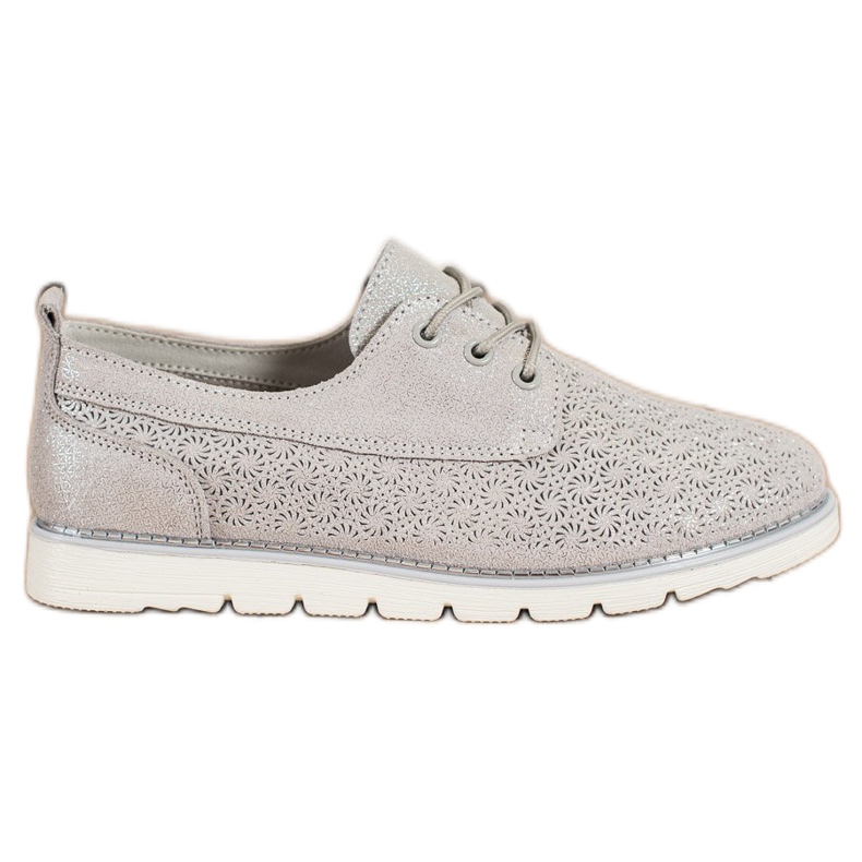 Goodin Chaussures ajourées en cuir multicolore d'or