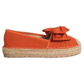 Mannika Espadrilles Ajourées Avec Un Noeud orange