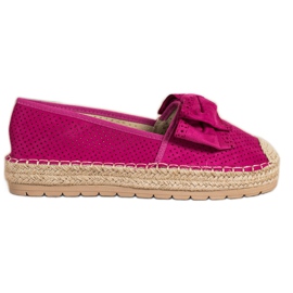 Mannika Espadrilles Ajourées Avec Un Noeud rose