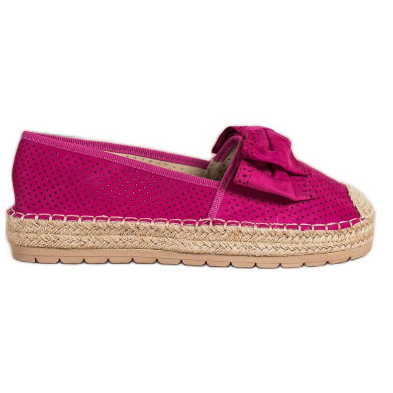 Mannika Espadrilles Ajourées Avec Un Noeud rose
