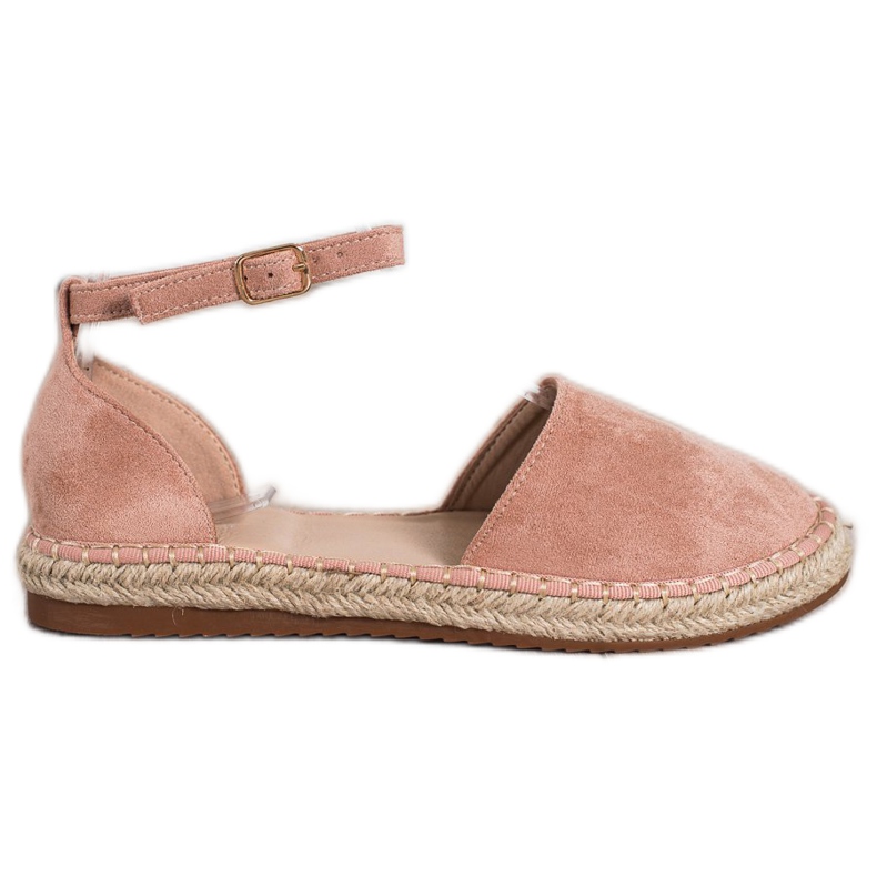 Small Swan Espadrilles confortables en daim rose