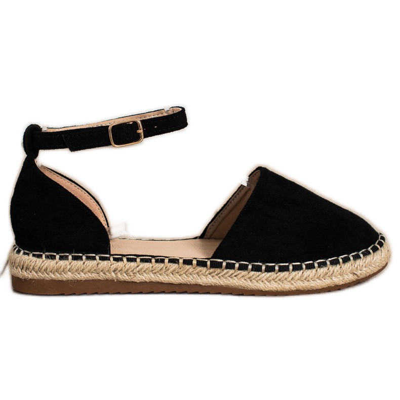 Small Swan Espadrilles confortables en daim le noir